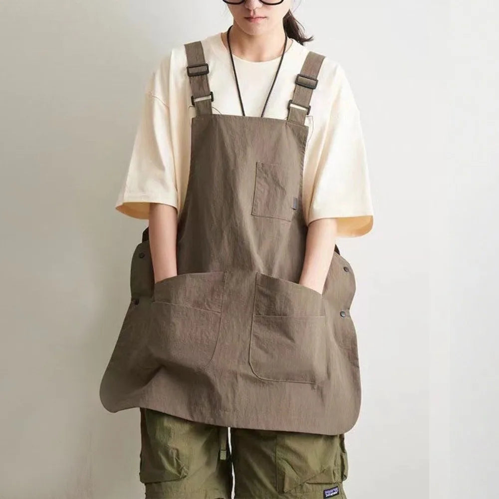 New Double-Sided Kitchen Apron Waterproof Pure Color Waist Apron Adjustable Multi-scene Workwear Apron Household Kitchen Quake