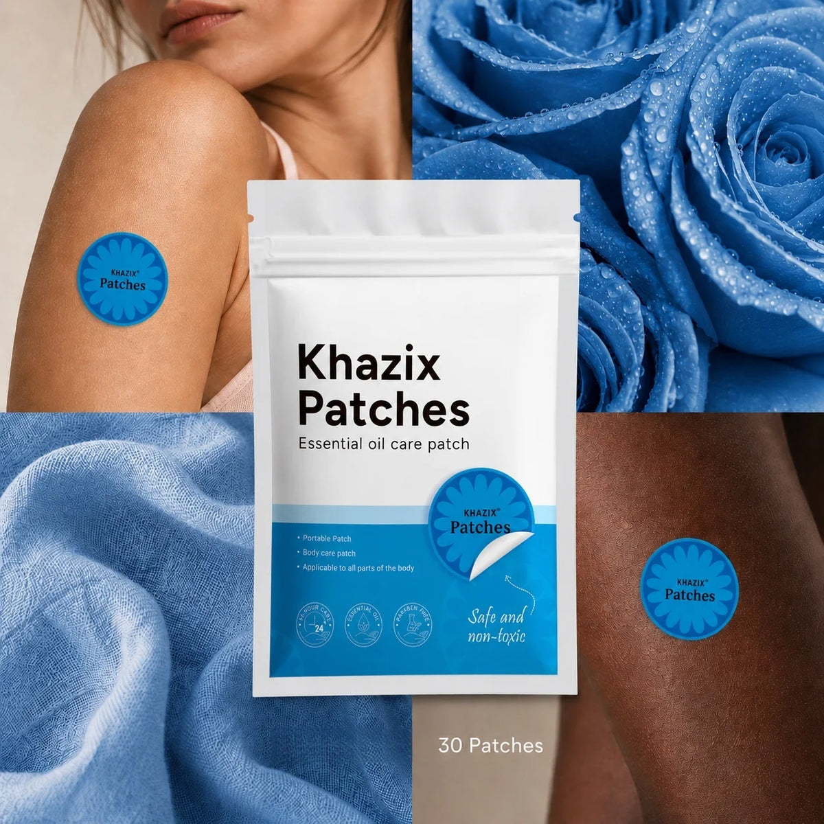 30Pcs Energy Patches Natural Ingredients Vegan Friendly Daily Energy Boost Patch Portable Body Stickers for Work Travel Sports Quake