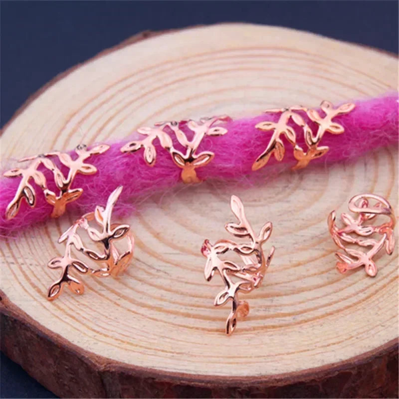 20pcs Metal Hair Dreadlock Rings Gold Silver Adjustable Cuff Clip Hair Braids Dirty Braid Beads Hairpin Jewelry Hair Accessories Quake 20 pcs rose gold