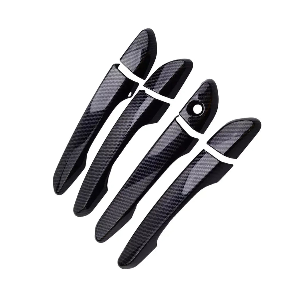 For Hyundai Tucson 2015 2016 2017 2018 2019 2020 Car Carbon Fiber Style Exterior Door Handle Moulding Cover Trim Decor ABS Auto Quake Normal Carbon