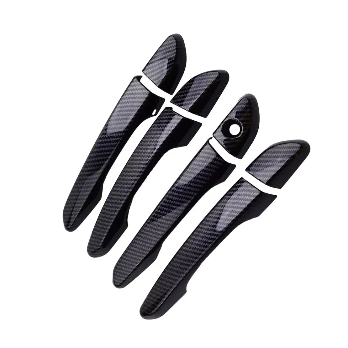 For Hyundai Tucson 2015 2016 2017 2018 2019 2020 Car Carbon Fiber Style Exterior Door Handle Moulding Cover Trim Decor ABS Auto Quake Normal Carbon