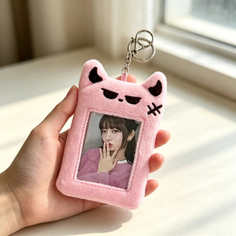 Girl Heart with Wings Devil Plush Card Set Student Love Bean Small Card Star Chasing Display Pendant Quake