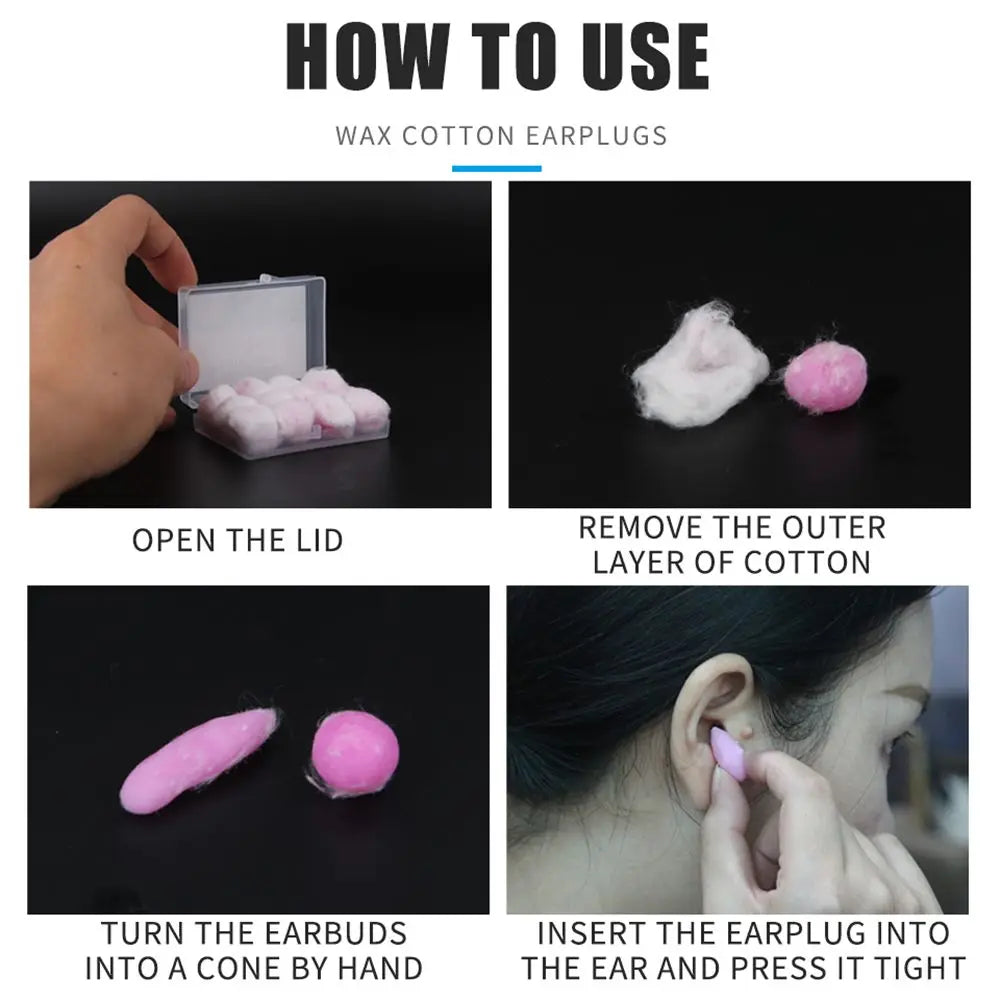 2/4/6/12/20PCS Soft Wax Cotton Earplugs Kneadable Pink Ear Plugs Sleeping Snoring Sound Insulation Noise Reduction Ear Plug Quake