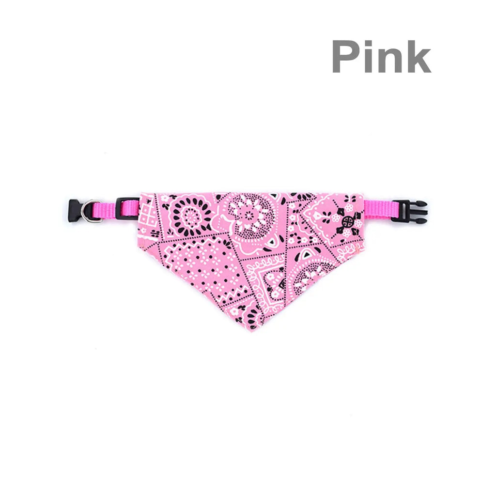 Dog Bandanas Large Pet Scarf Pet Cotton Plaid WashableBow ties Collar Cat Dog Scarf Large Dog Accessories Kerchief Quake pink-L