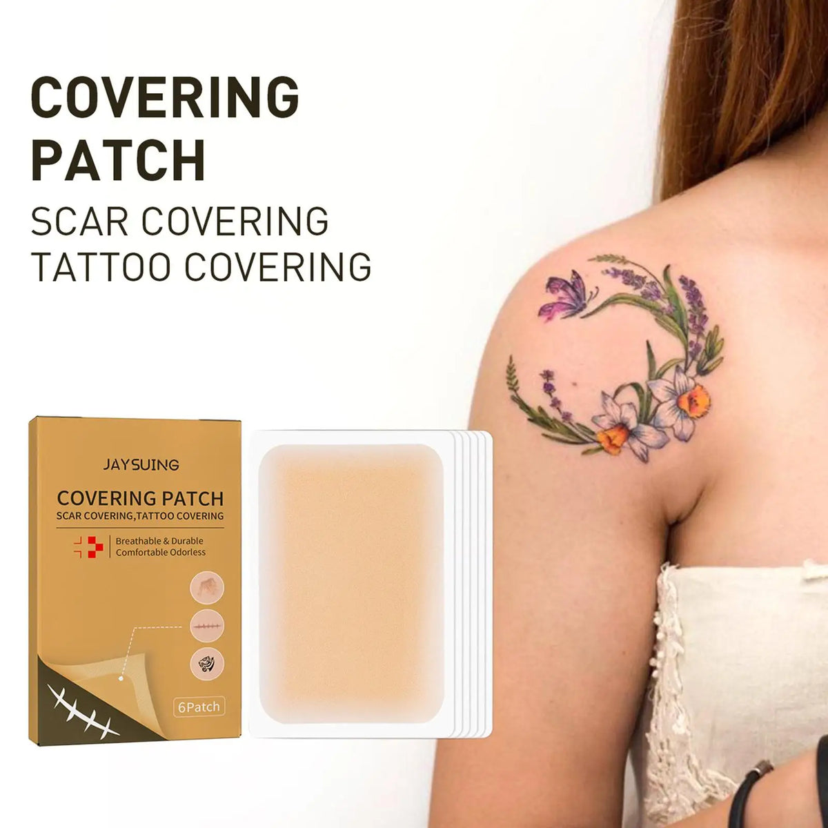 6 patch Waterproof Tattoo Film Concealing Acne Tattoo Up Compression Accessories Flaw Ultra Thin Patch Tattoo Scar Cover Tapes Quake