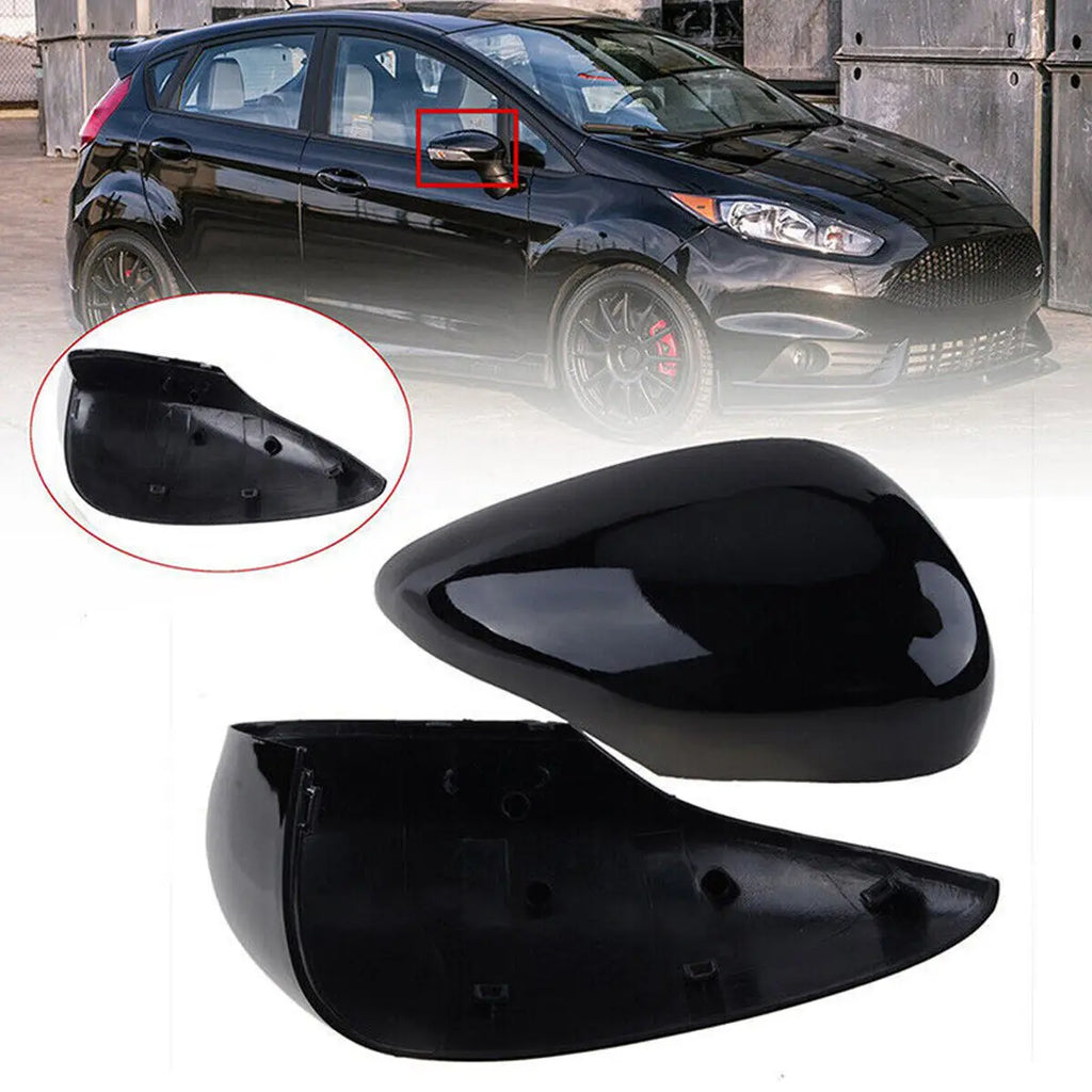 For Ford Fiesta MK7 2008-2017 Car Replacement Rearview Side Mirror Cover Wing Cap Exterior Door Case Trim Carbon Fiber Look Quake