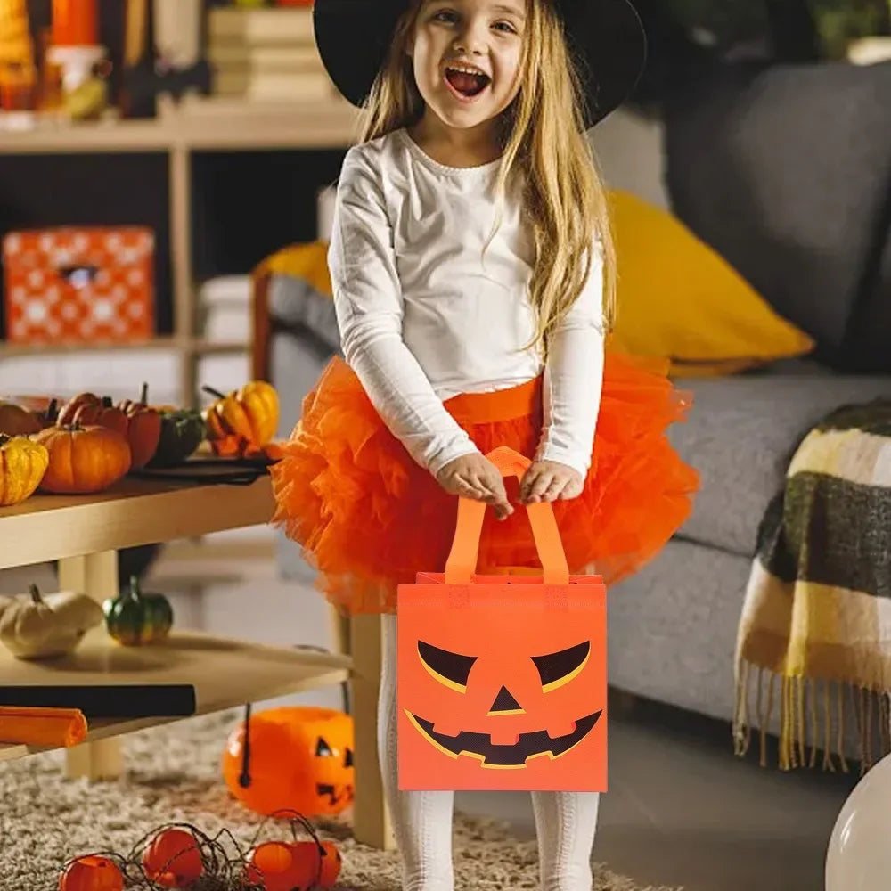 10/1PCS Halloween Non-Woven Gift Bags Pumpkin Ghost Bat Mummy Cat Pattern Candy Snacks Bag Halloween Party Home Decor Supplies Quake