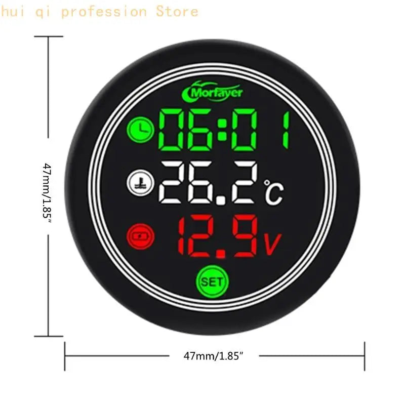 4 in 1 Timer Time Thermometer Voltmeter Timer Time Water/Air Temp Meter H8WE Quake
