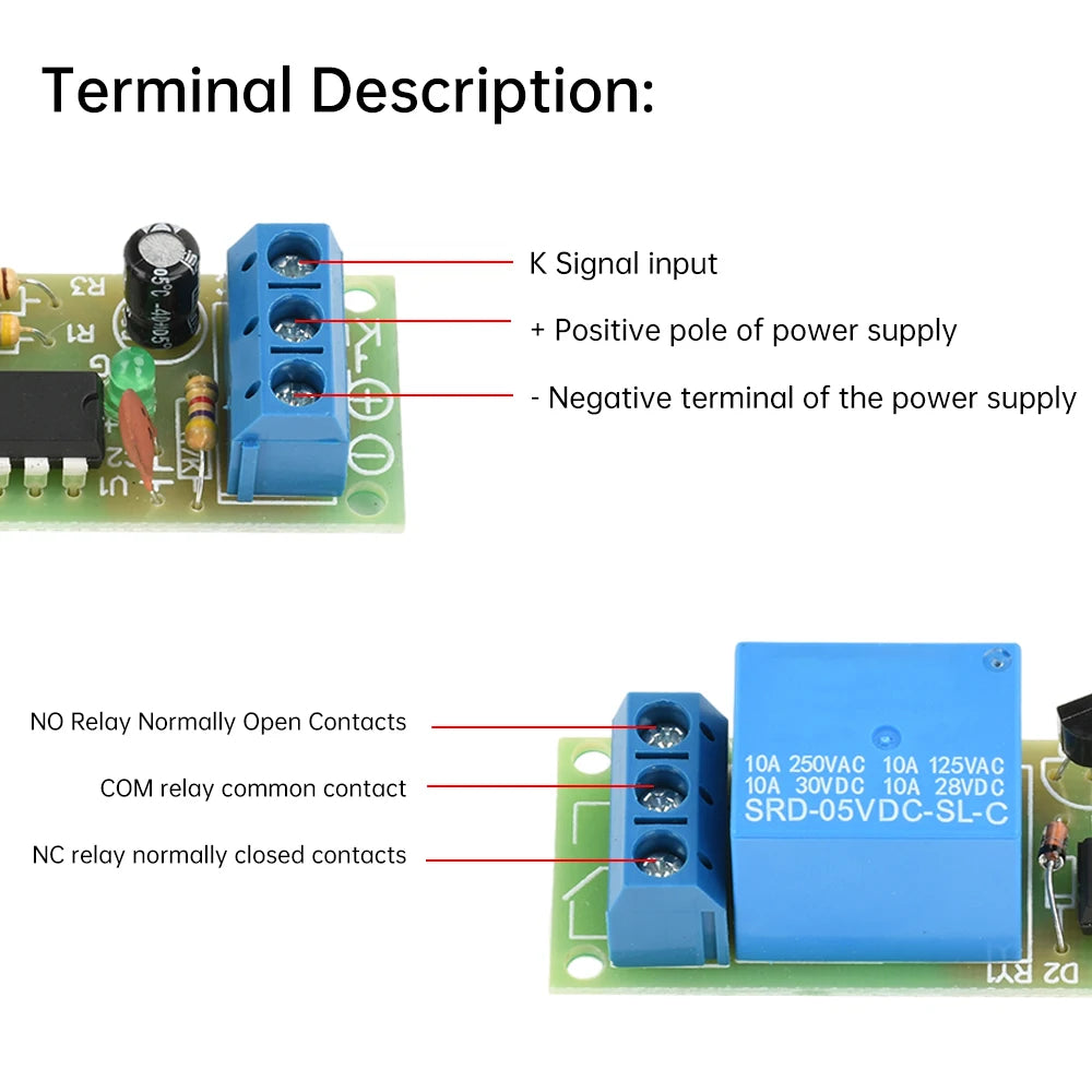 DC 5V Flip-Flop Latch Relay Module 1 Channel Bistable Self-locking Switch High Level Trigger Board Quake