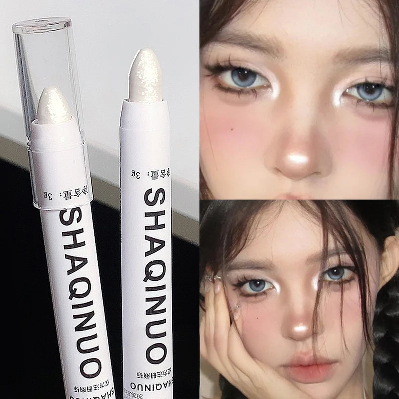 Lying Silkworm Pen Matte Pearlescent Fine Monochrome Brightening Highlight with Flash Eye Shadow Pen Glitter outline Contouring Quake