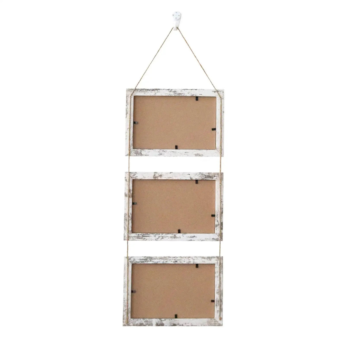 Wall Hanging Picture Frame with Rope Easily Install Decorative Rustic Ornament Photo Frame 4x6 for Room Bedroom Quake 3 Opening