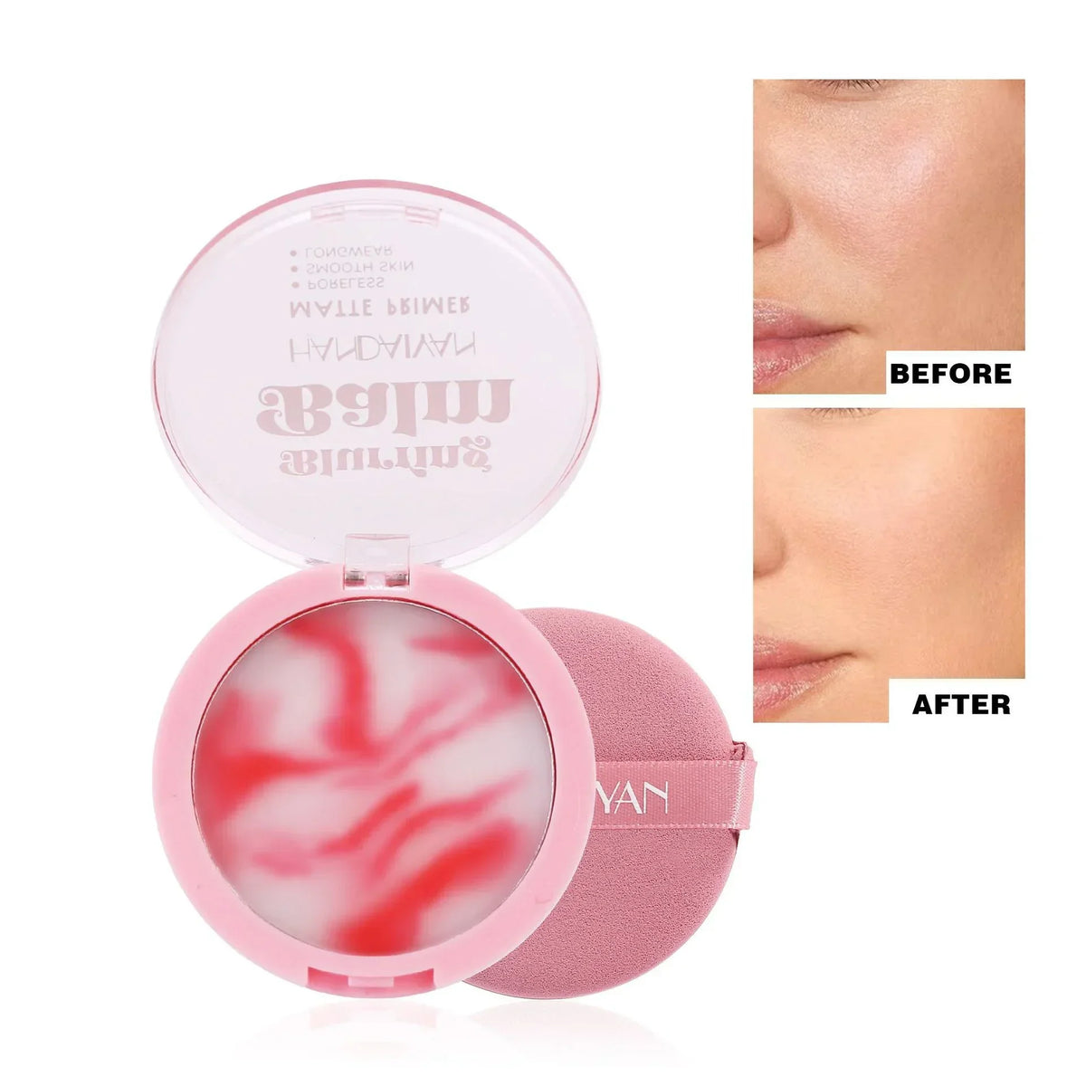 Control Waterproof Setting Powder Cream Long Lasting No Transfer Pore Minimizing Makeup with Puff for Fresh Finish Quake