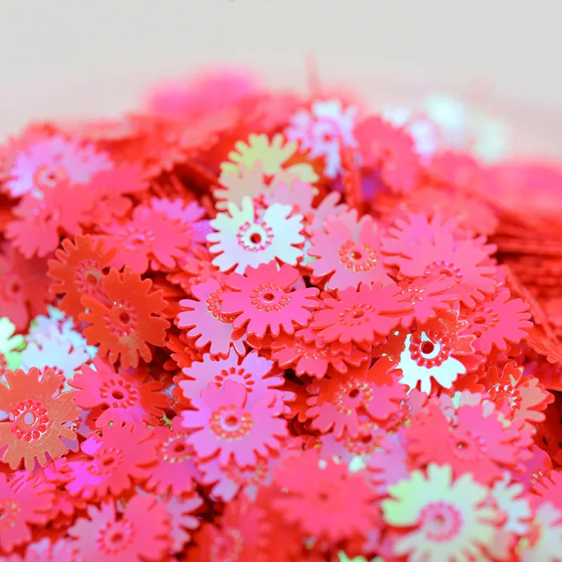 50g/500g PVC Paillette Sequins Daisy Flower Loose Colorful Lentejuelas for DIY Crafts Sewing Clothes Decor Manicure Accessories Quake 45 watermelon red 500g