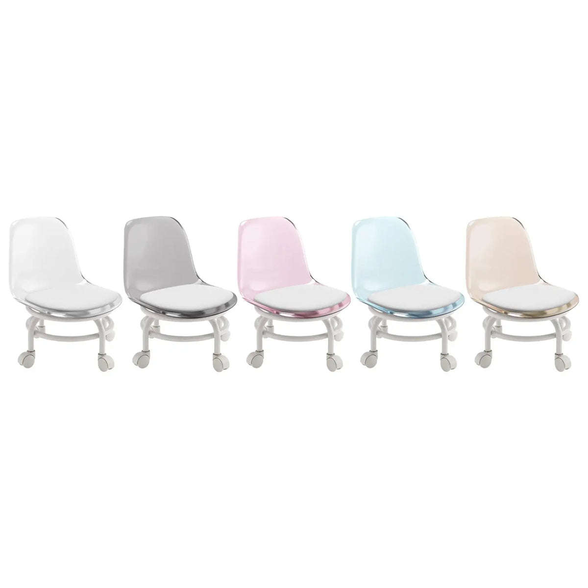 Rotating Low Stool Chair with Backrest PU Leather Ergonomic Roller Seat for Salon Spa Home Office Cleaning Quake