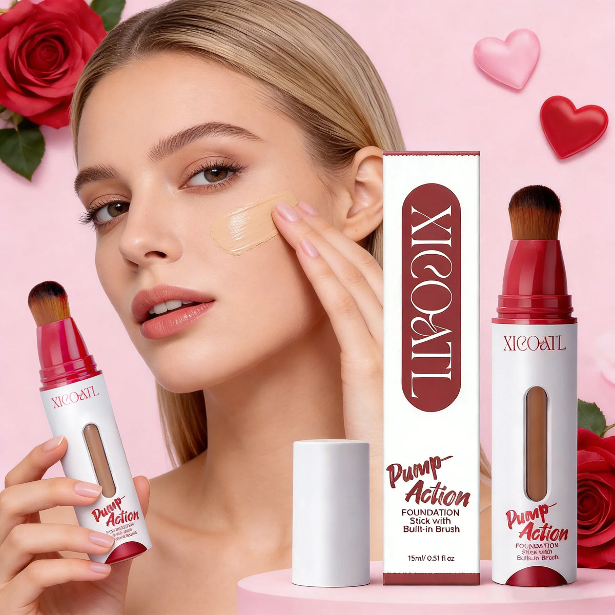 XICOATL Foundation Liquid Oil Control Long Lasting Lightweight Natural Coverage Waterproof Sweat-Proof Valentine's Special Offer Quake