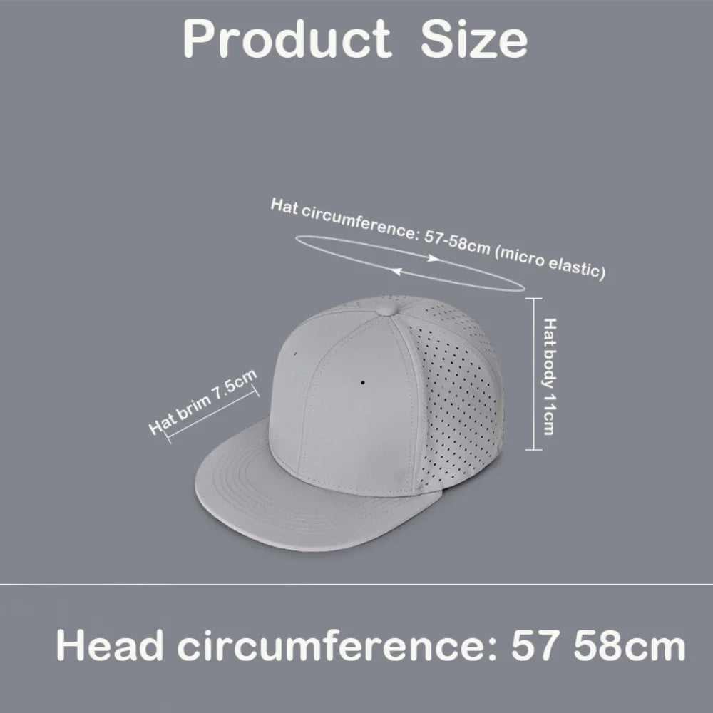 High Quality Full Closed Mens Baseball Cap Causal 6 Panels Trucker Hat Breathable Solid Flat Brim Stretchy Caps Quake