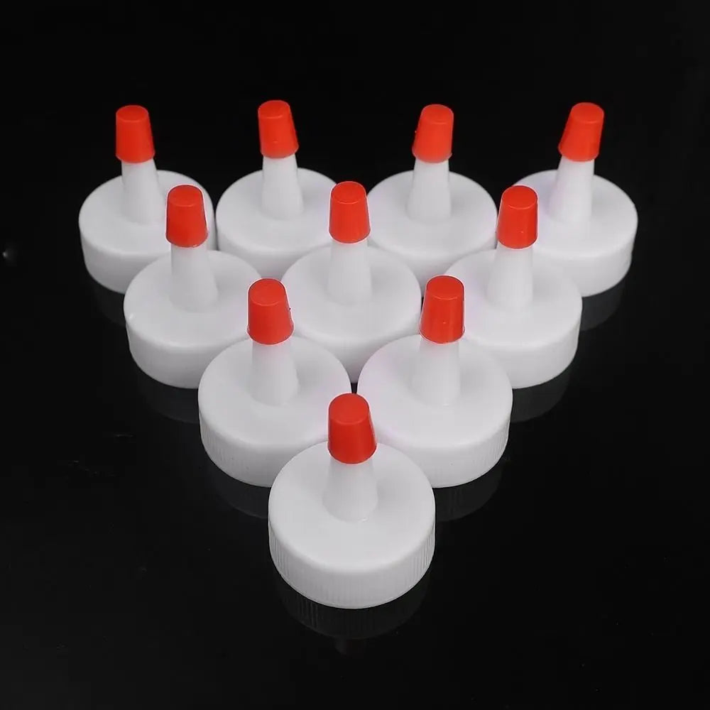 10pcs 28mm Bottle Cap Tip Conversion Head Plastic Red Bottle sealing cap Universal Leak Proof Squeeze Bottles Replacement Caps Quake Dull