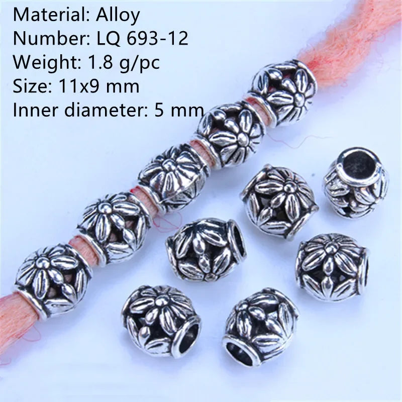 5-Piece Metal Dreadlock Hair Jewelry Braid Bead Accessories