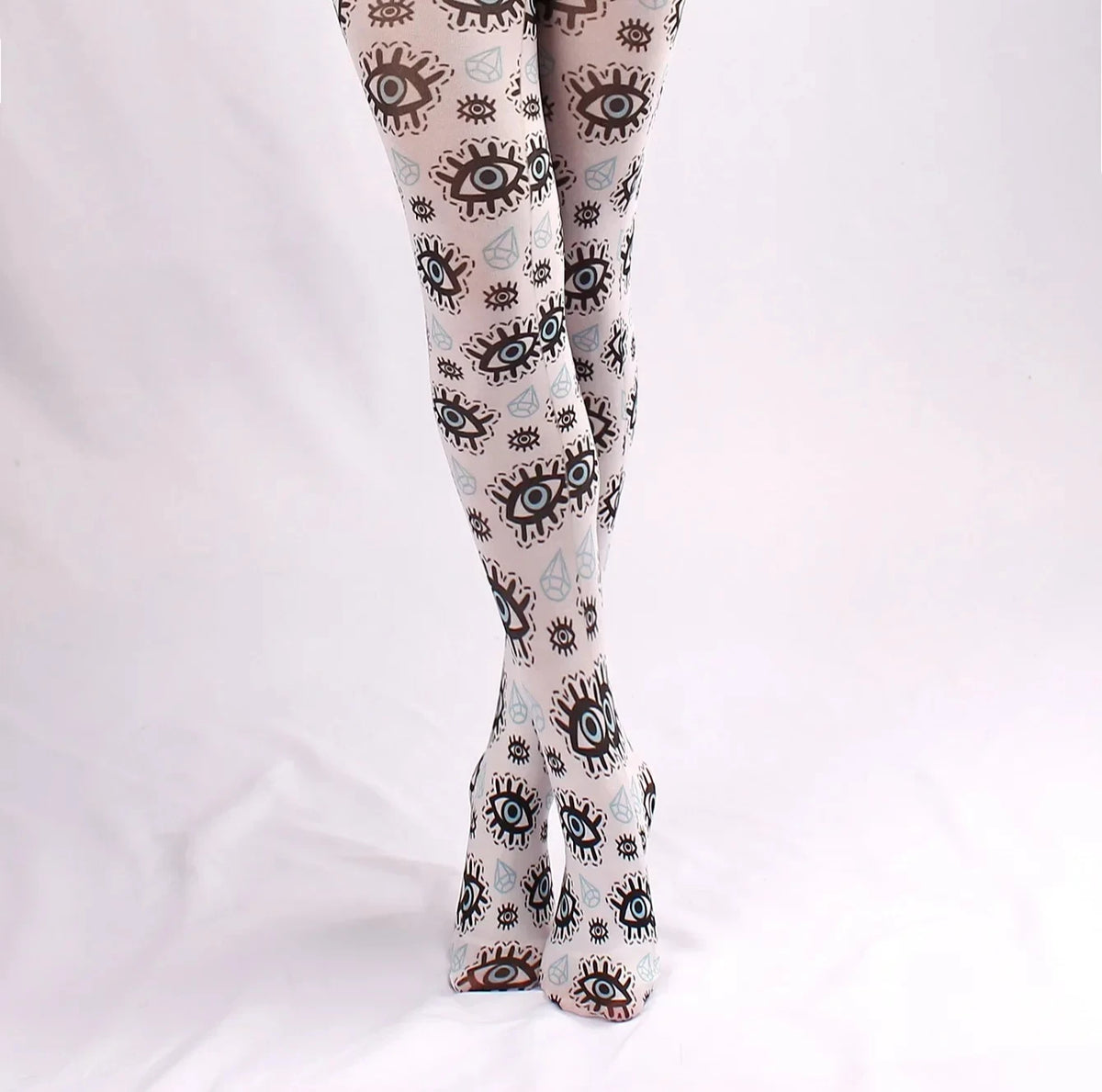 Evil Eyes Tight women Spring New Women Sheer Sexy Tattoo Printed Pantyhose Tights Stockings Anti-Hook Women's Socks Quake B One Size