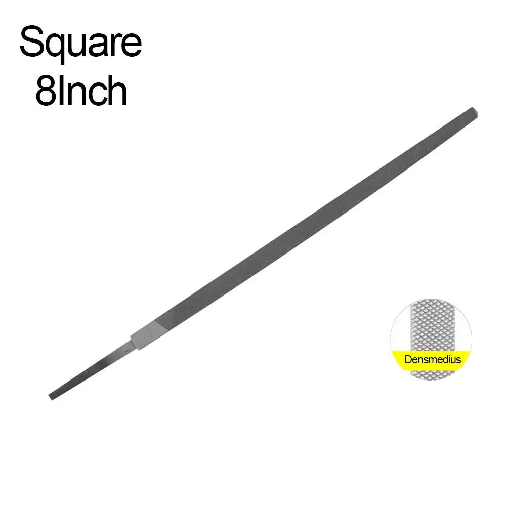Durable Steel Steel Files 6/8 Inch Flat/Semicircle/Triangle/Circle/Square Saw File Grinding Straightening Hand File Leather Quake 8Inch-Square