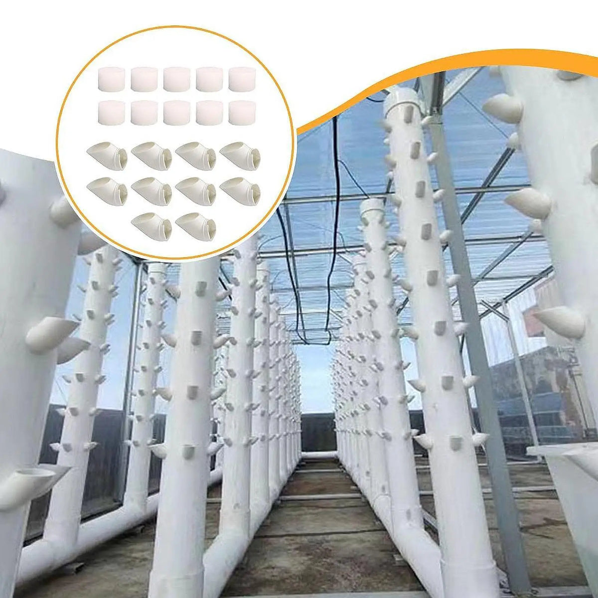 Hydroponic Tower Colonization Cups Reusable PP Plastic Plant Grow Pot for Home Vertical Garden Quake