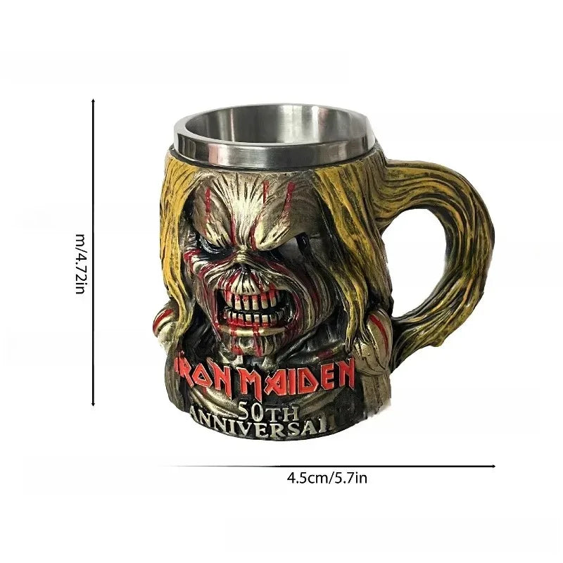 Iron Maiden 50th Anniversary Iron Maiden Coffee Cup Stainless Steel Mark Cup Decoration Quake
