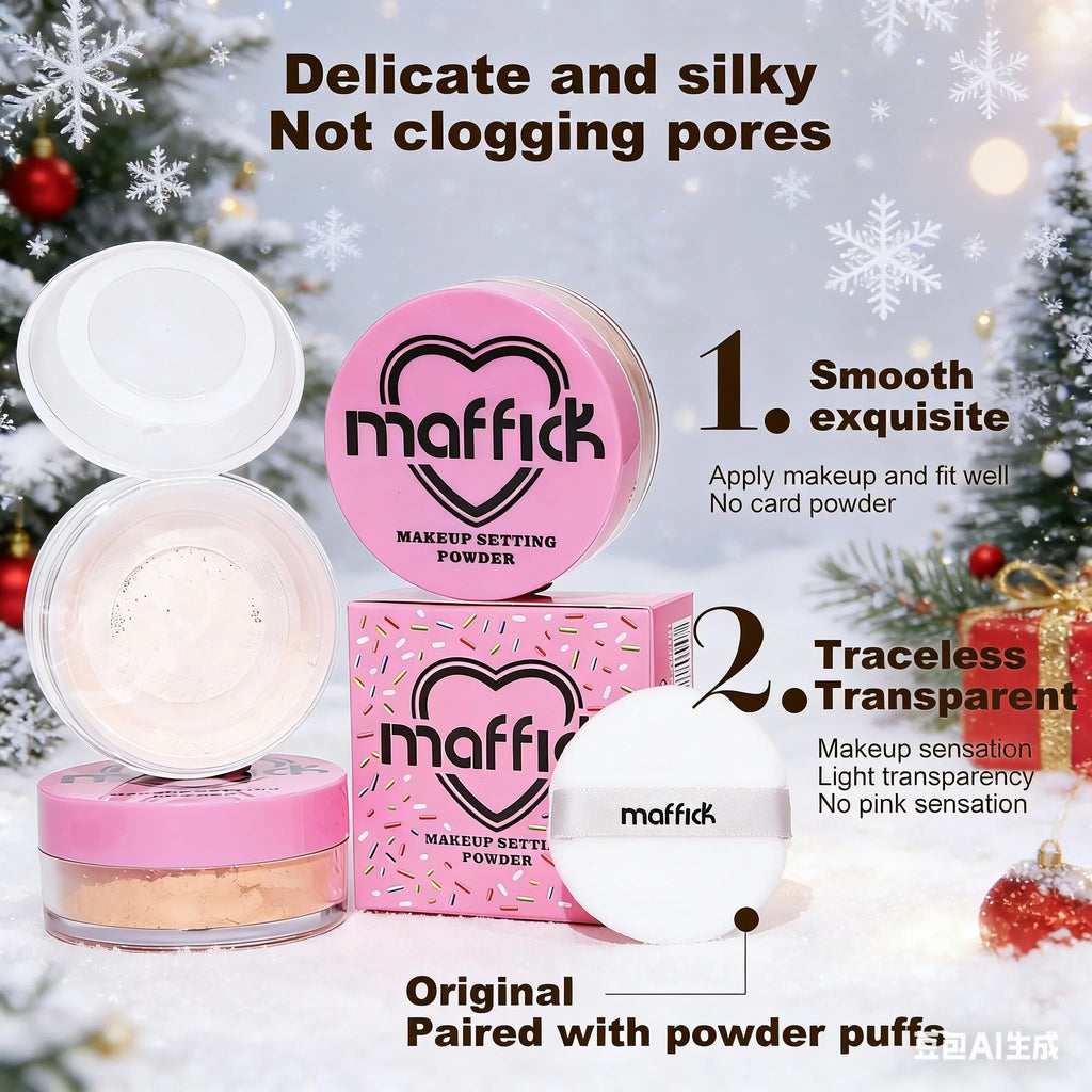 Heart Loose Powder for Girls, Vitality Skin, Softening Air Powder, Oil Control, Sweatproof, Waterproof Makeup Powder Quake