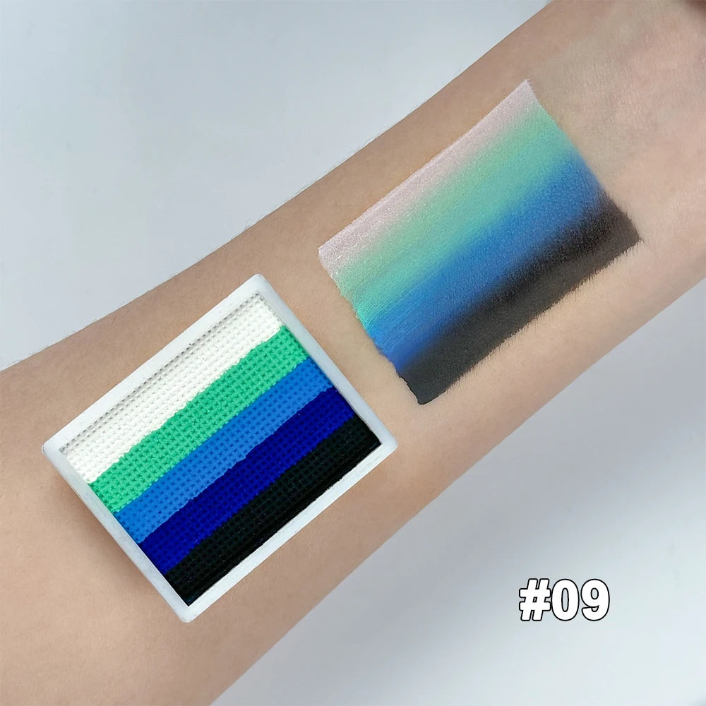 8G 12 Color Water Monochromatic Face Body Painting Palette Festive Washable face and body paint Makeup Costume Body Partie Quake 09