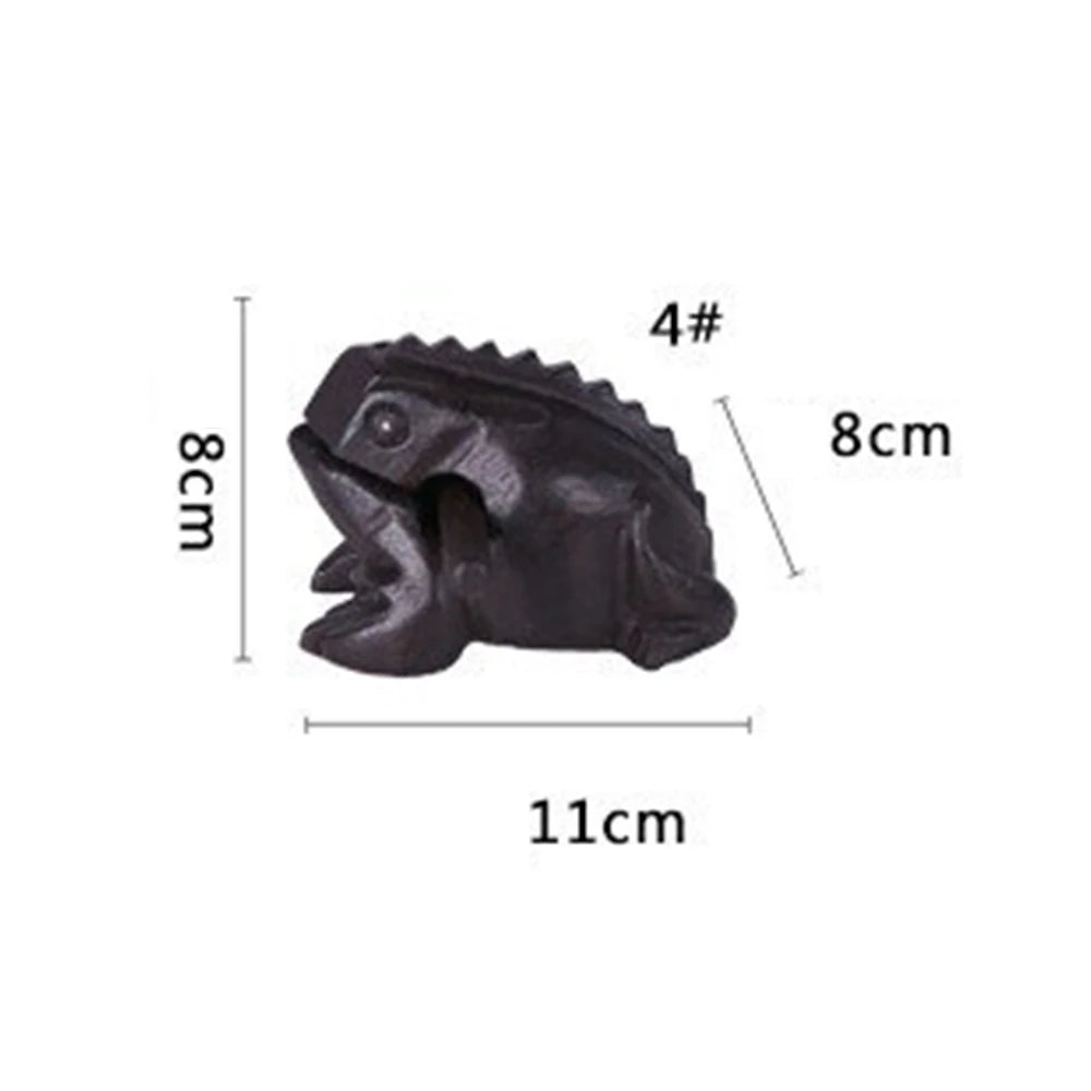 1pc Wooden Frog Guiro Rasp,Handcrafted Wooden Frog Musical Instrument,African Wooden Frog Rasp Musical Instrument for Adults Quake black 11x8x8cm