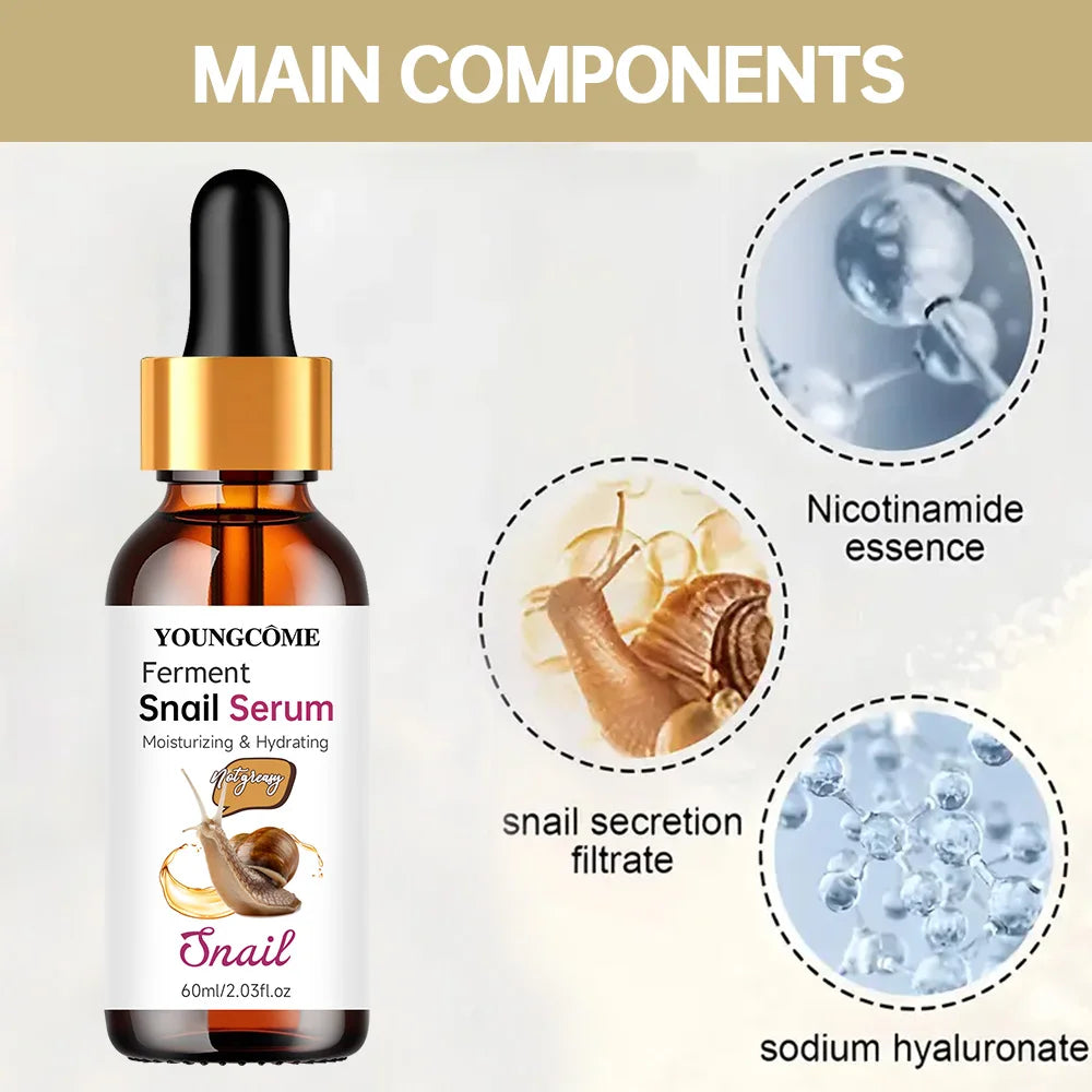 Snail Collagen Face Serum Facial Skin Care Anti-aging Wrinkle Moisturizing Whitening Firming Skin Essence Shrink Pores Korean Quake