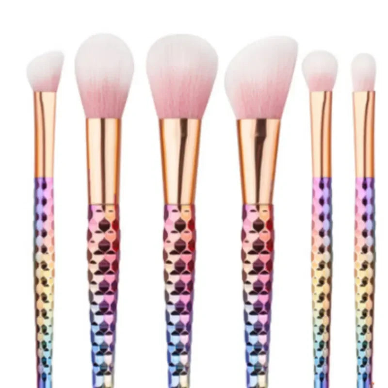 6Pcs Soft Nylon Hair Honeycomb Handle Makeup Brushes Set Eye Shadow Blush Professional Makeup Brushes Set Quake