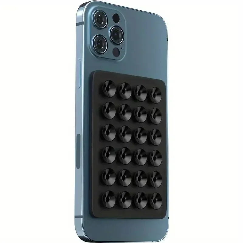 Silicone Suction Phone Holder Mat Multifunctional Suction Cup Wall Stand Square Anti-Slip Single-Sided Case Mount Back Sticker Quake black