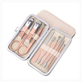 7/10Pcs Rose Gold Stainless Steel Manicure Tool Kit Nail Clippers Pedicure Knife Scissor Tweezer Manicure Tool Suit Quake 10 Piece Set