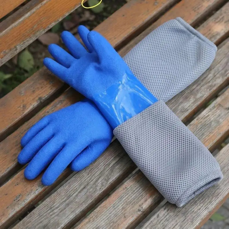 Protective Beekeeping Gloves with Long Sleeve, 17.72 In Rubber Hand Coverage for Yard Tasks, Frame Handling and Garden Work K1KF Quake
