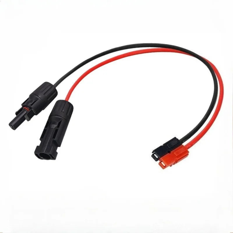 MC4 Solar Adapter Expansion Cable 12AWG Multiple‑Plug Connector Cord for Domestic Solar Power Plant PV Panel Wiring Quake MC4 to Single 30A 12AWG 1M