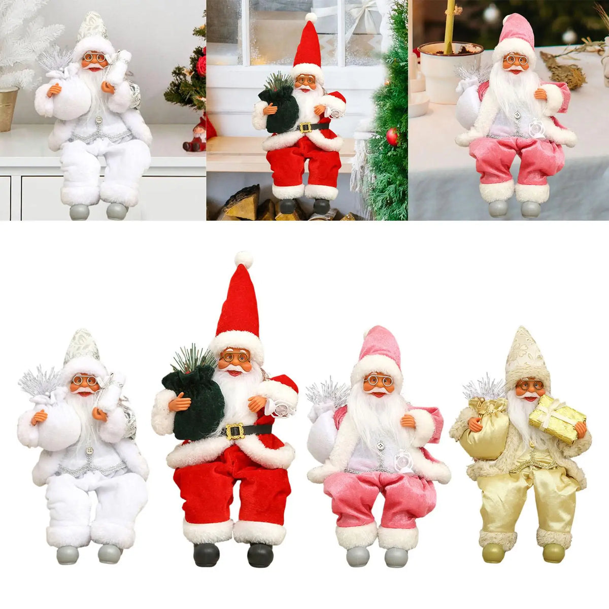 Santa Claus Doll Cute Christmas Decoration for Living Room Desktop Bedroom Quake