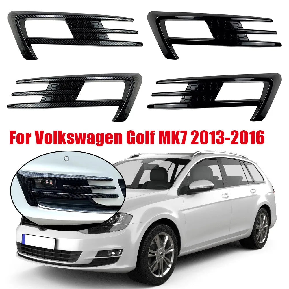 For VW Golf MK7 2013-2016 Car Sticker Front Bumper Side Vent Spoiler Splitter Canard Fog Light Lamp Cover Carbon Styling Black Quake