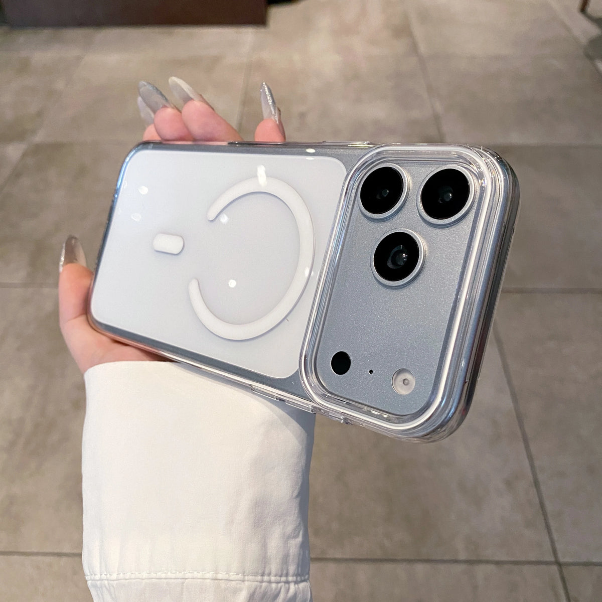 New Transparent Magnetic Phone Case for iPhone 14/15/16/17/pro Max, 17pro & 18pro, Compatible with Magsafe Wireless Charging Quake White iPhone 15 Pro