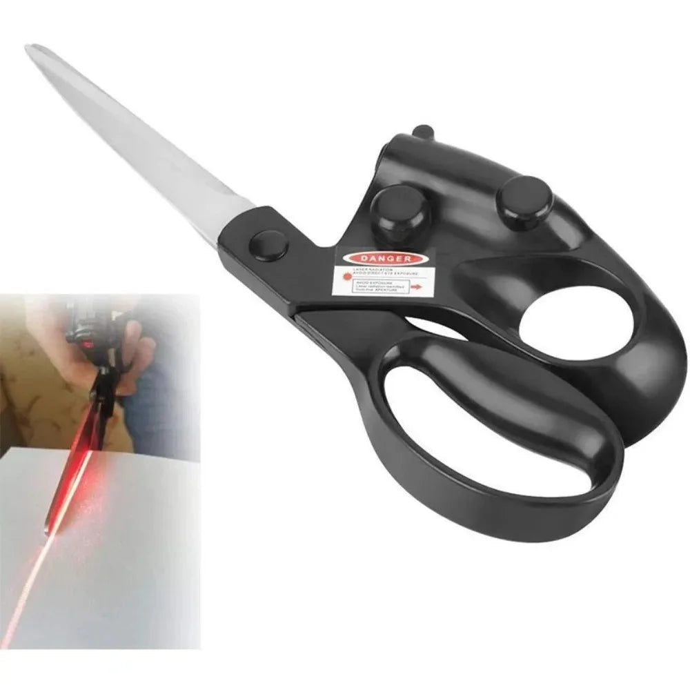 Professional Laser Guided Scissors Precision Cutting Cut Straight Infrared Laser Scissor Stainless Steel Fast Scissor Shear Quake