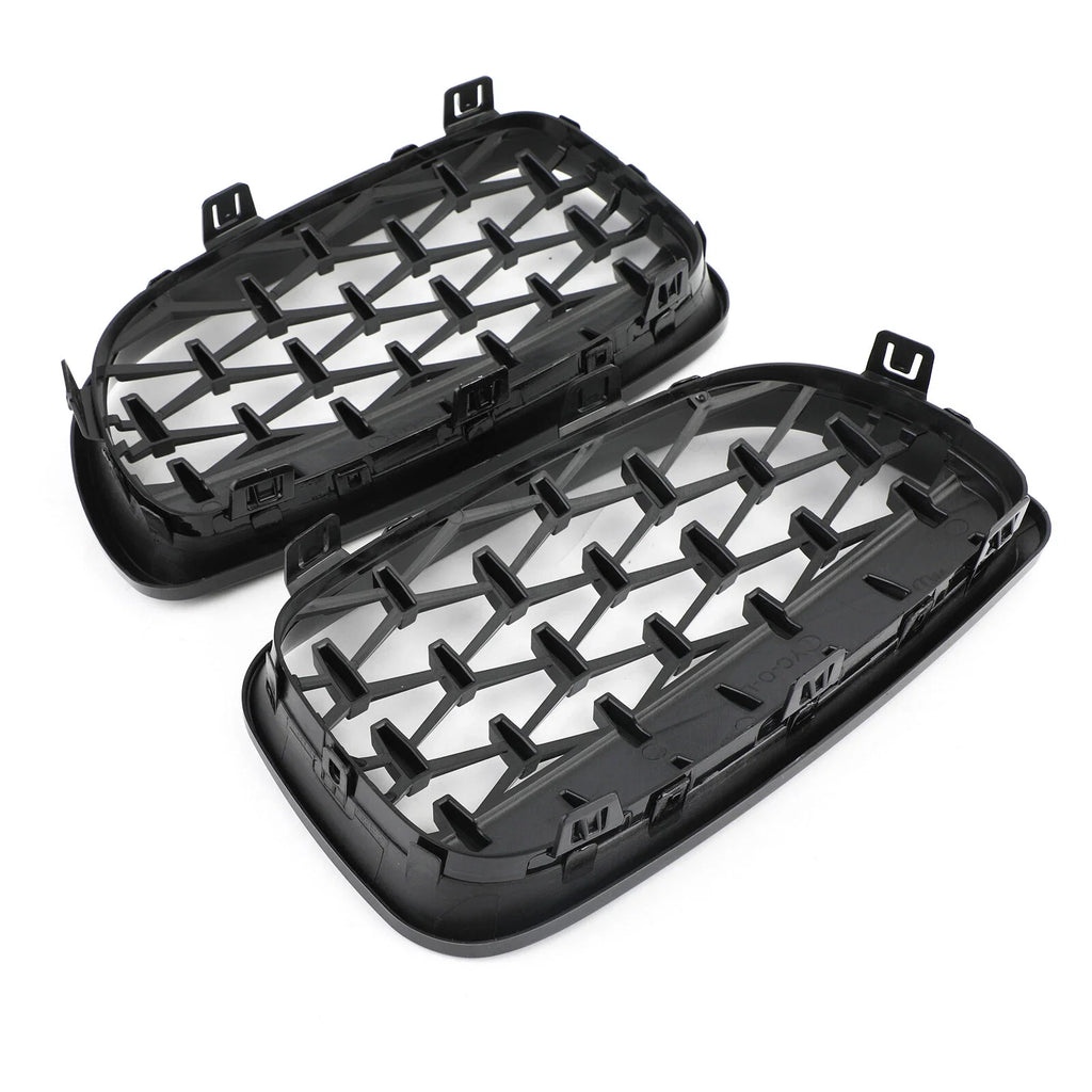 For BMW 1 Series E87 E81 E82 E88 2008-2011 2x Car ABS Grille Front Kidney Grill Diamond Style 51137354949 51137354950 Auto Parts Quake