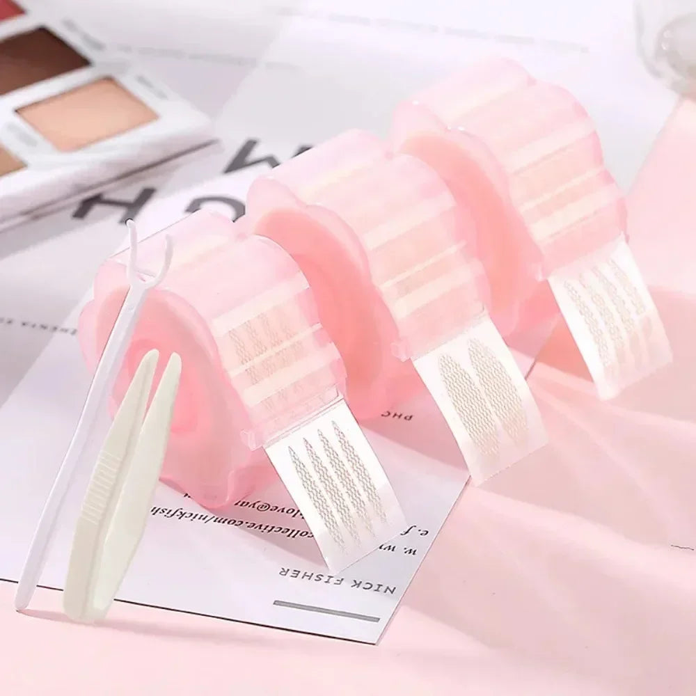 Women Natural Invisible Double Eyelid Stickers Fold Eyelid Stripes Eyelid Tapes Eye Lift Clear Beige Color Big Eyes Beauty Tools Quake