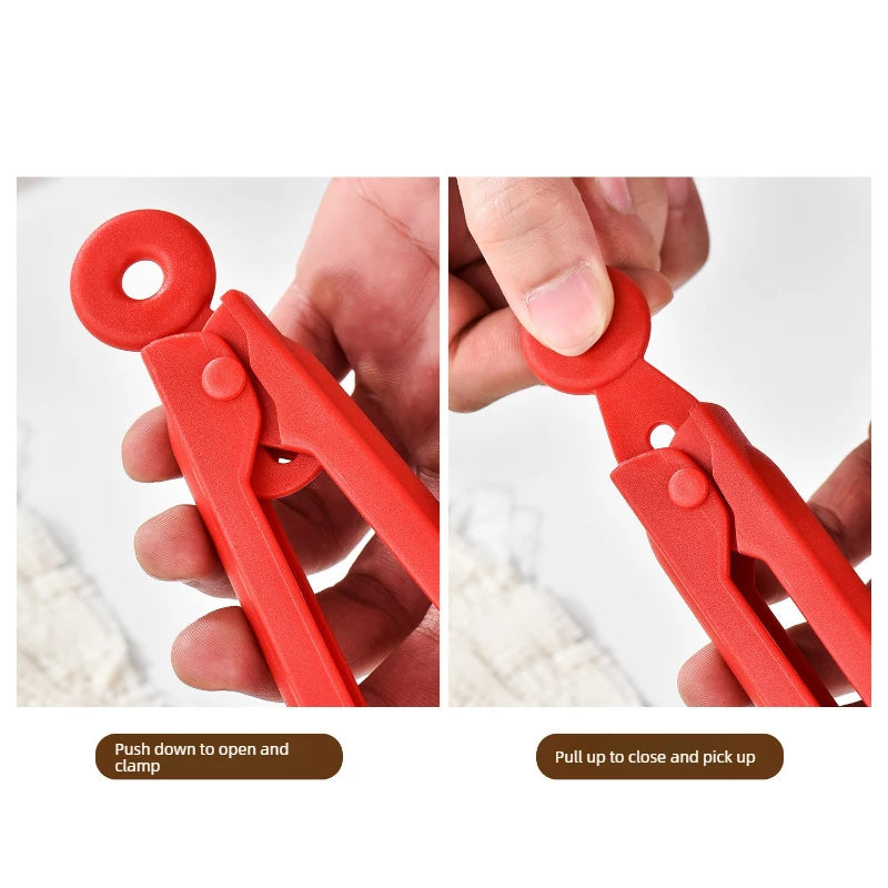 Multi-purpose Heat Resistant Plastic Food Tongs Non-Slip Kitchen Gripper for Steak Bread BBQ Baking Cake and Cooking Quake