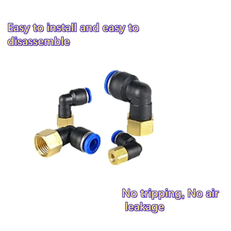 1pcs PLF Pneumatic Fittings Female Thread 1/8 1/4 3/8 1/2 Hose OD 4/6/8/10/12mm Air Elbow Connector Tube Push In Fittings Quake