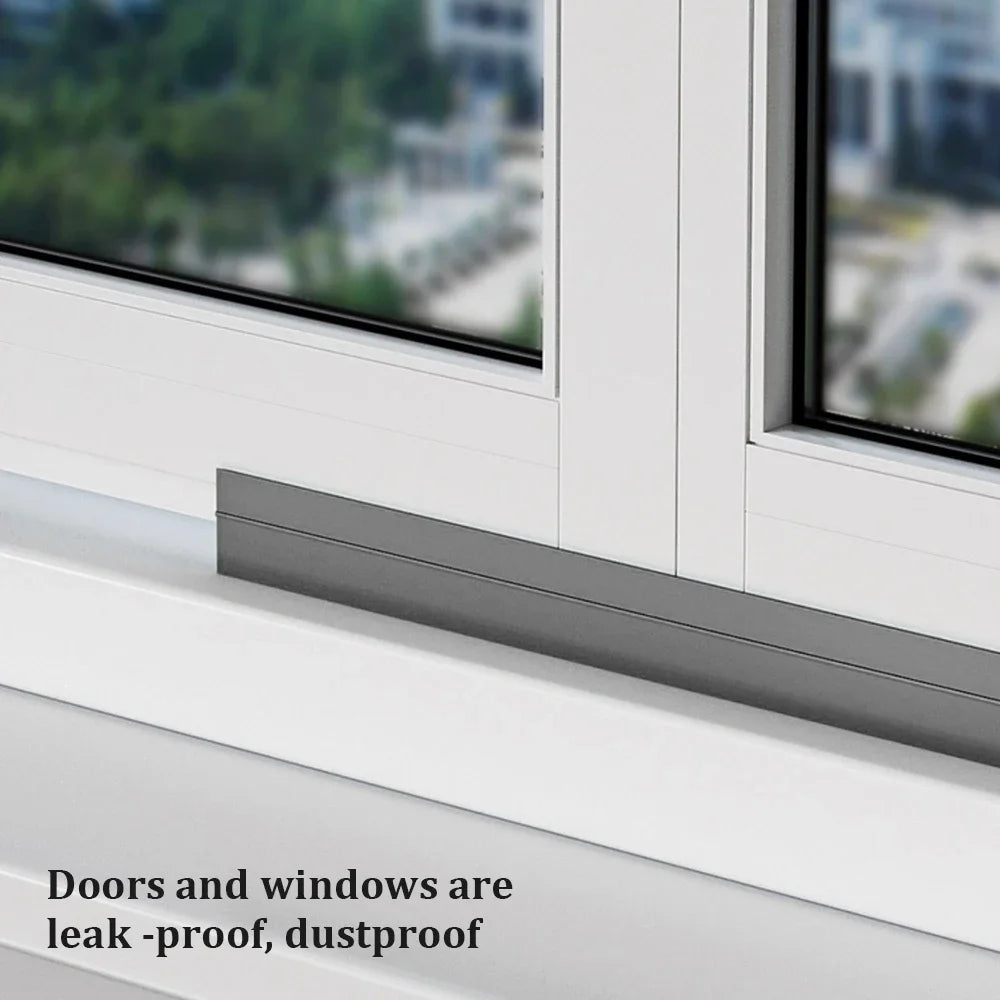 Door Window Bottom Sealing Strip Tape Insect Proof Silicone Rubber Weatherstrip Windproof Dust Self Adhesive Windshield Tape Quake
