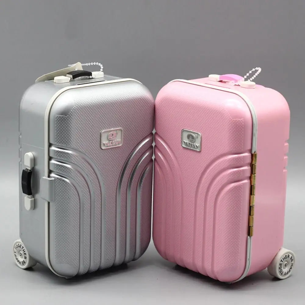 Dollhouse Decor Business Mini Miniature Suitcase Travel Case Trolley For 1/4 1/6 Dolls Quake