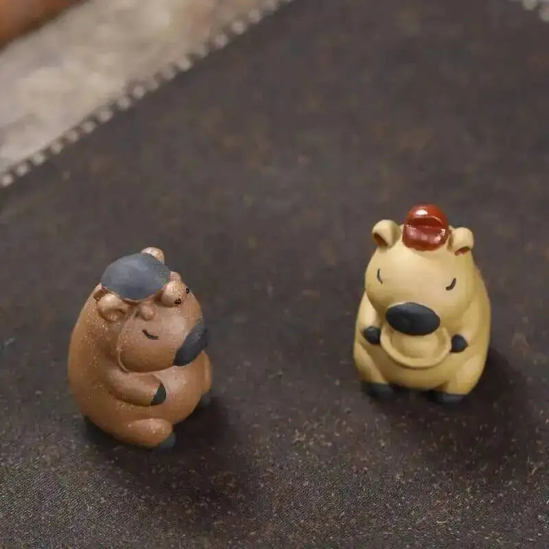 Zisha Tea Pet Animal Healing Cute Adorable Yuanbao Capybara Small Ornament Turtle Decoration Чаепитие Quake
