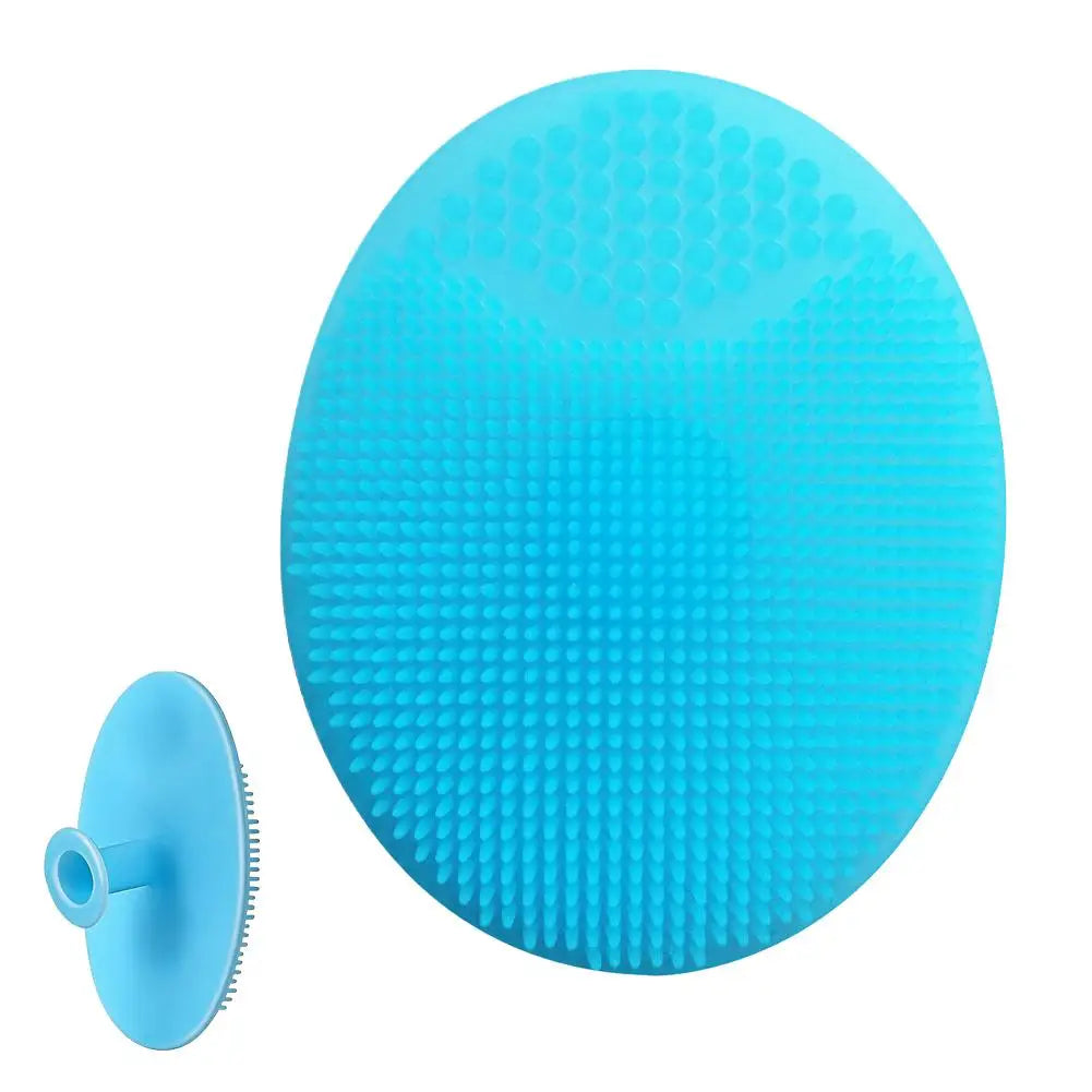 Silicone Cleaning Brush Gel Washing Pad Exfoliating Blackhead Remover Facial Deep Cleansing Face Care Brushes Baby Bath Massager Quake blue