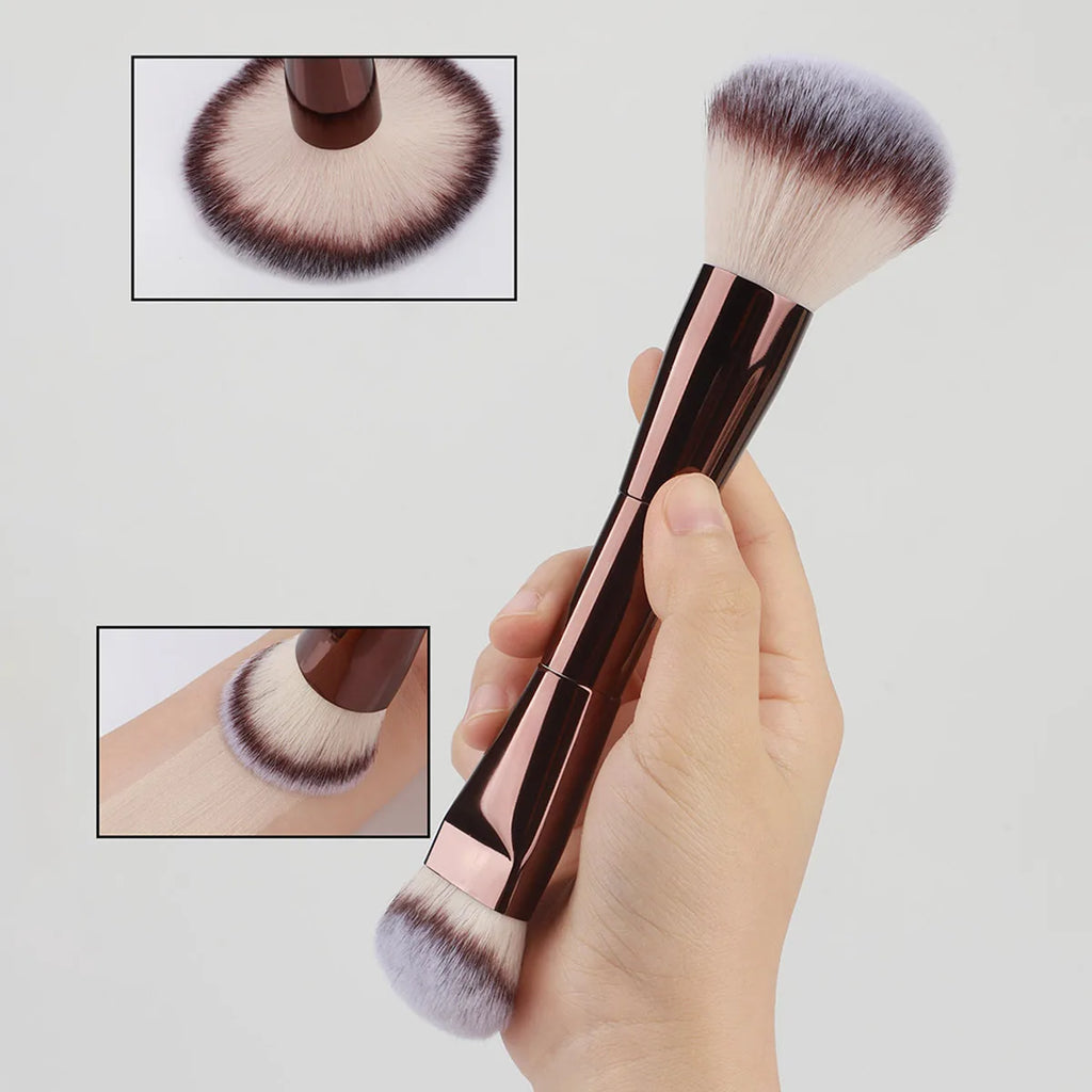 3 styles Double-headed Makeup Brush With Soft Bristles Foundation Brush Blush Brush BB Cream Makeup Brush Portable Makeup Tool Quake