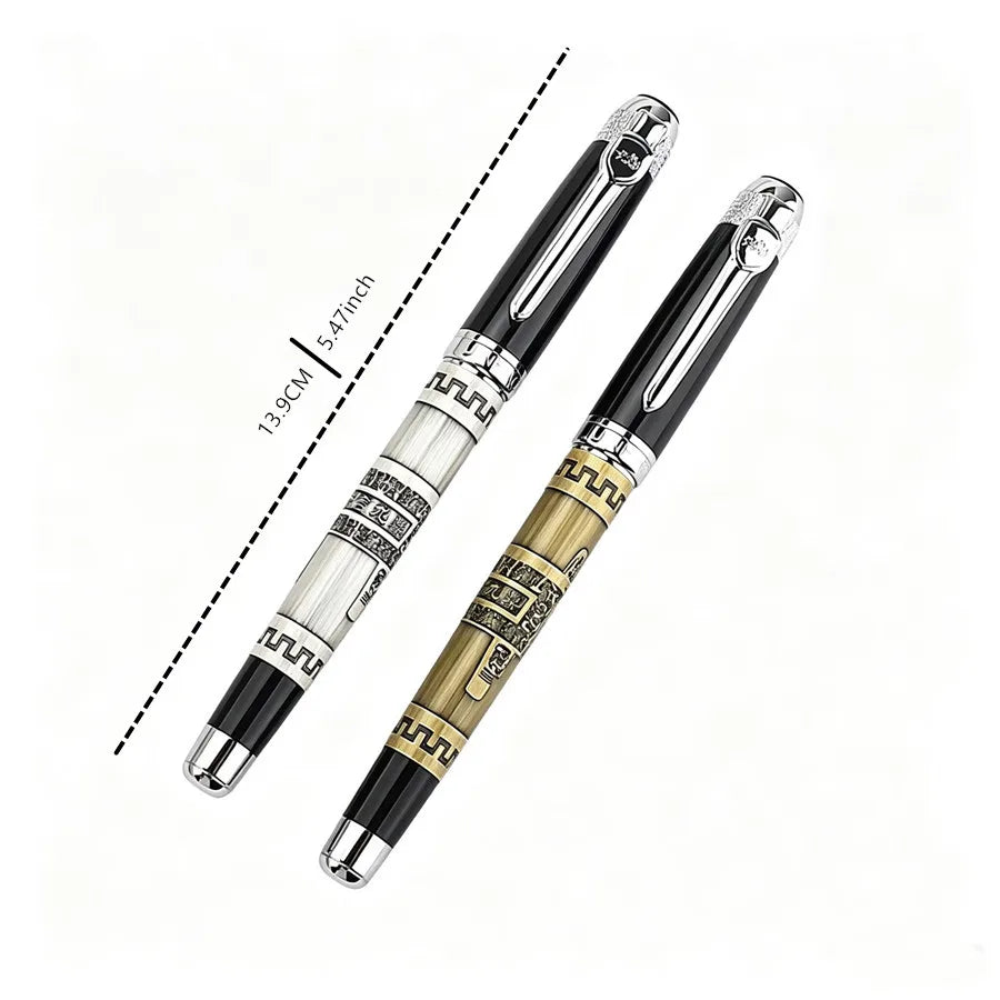Jinhao 189 Yiyan Jiuding Vintage Metal Ballpoint Pen Retro Engraved Business Signature Luxury Gift Pen Office School Stationery Quake