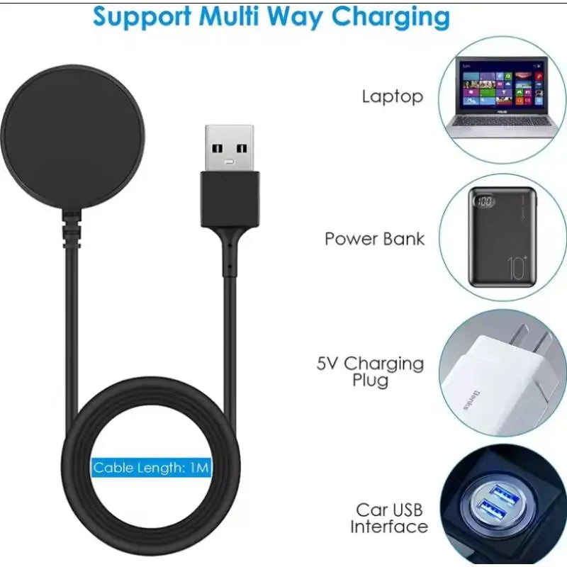 Portable Magnetic Watch Wireless Charger USB Cable Fast Charging Dock Station For Samsung Galaxy Watch 8 7 6 5pro 5 4 3 Active 2 Quake